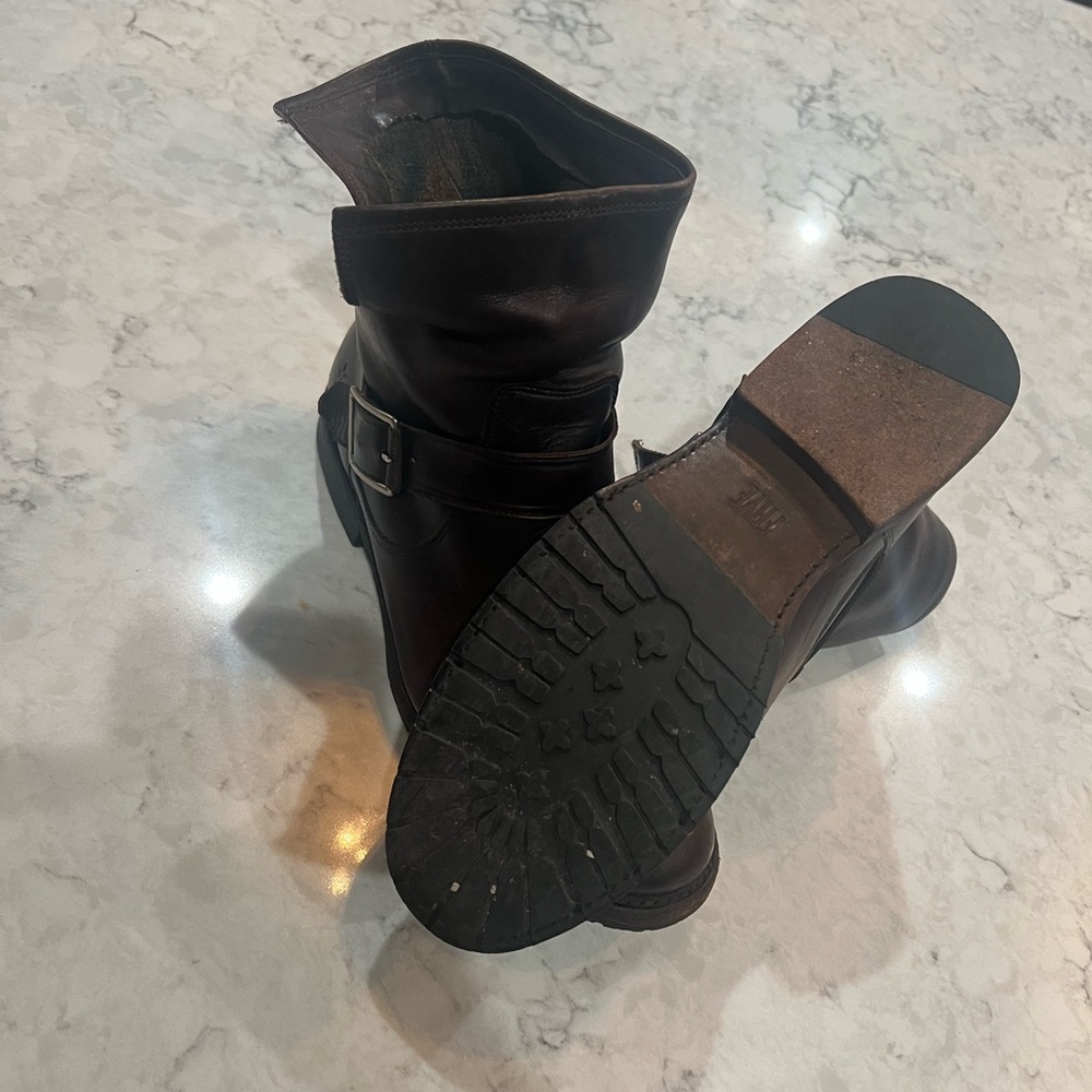 Frye Natalie Short Engineer Boot | Brown Leather - Picture 7 of 7